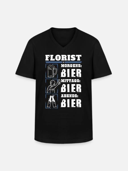 Mon quotidien de fleuriste - T-shirt col V Homme - noir