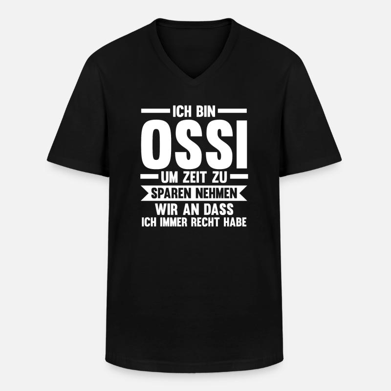 Ossi DDR Osten Geschenk - Männer-T-Shirt mit V-Ausschnitt - Schwarz