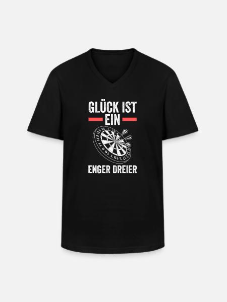 Darts Darten Darter Geschenk - Männer-T-Shirt mit V-Ausschnitt - Schwarz