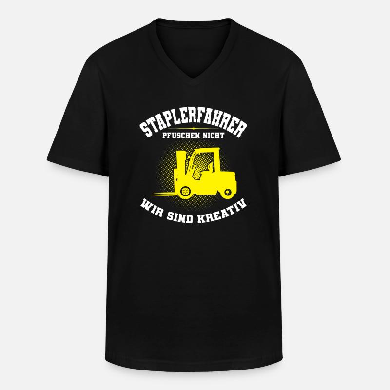 Staplerfahrer Beruf Stapler Geschenk - Männer-T-Shirt mit V-Ausschnitt - Schwarz