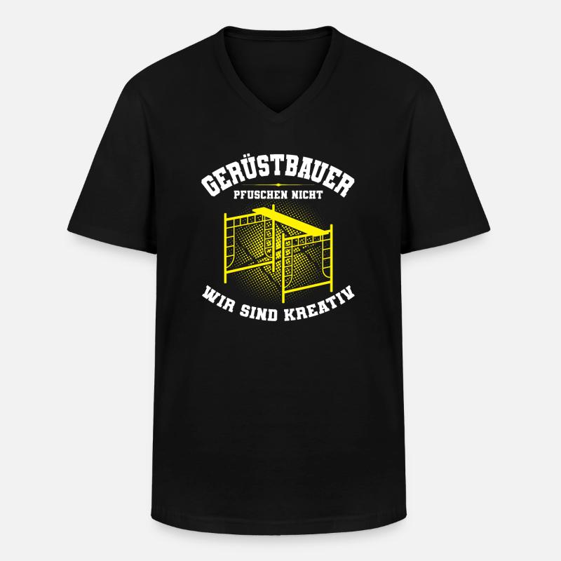Gerüstbauer Beruf Baugerüst Geschenk - Männer-T-Shirt mit V-Ausschnitt - Schwarz