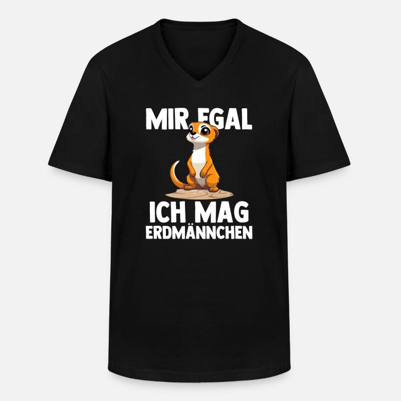 Erdmännchen Tier Säugetier Geschenk - Männer-T-Shirt mit V-Ausschnitt - Schwarz