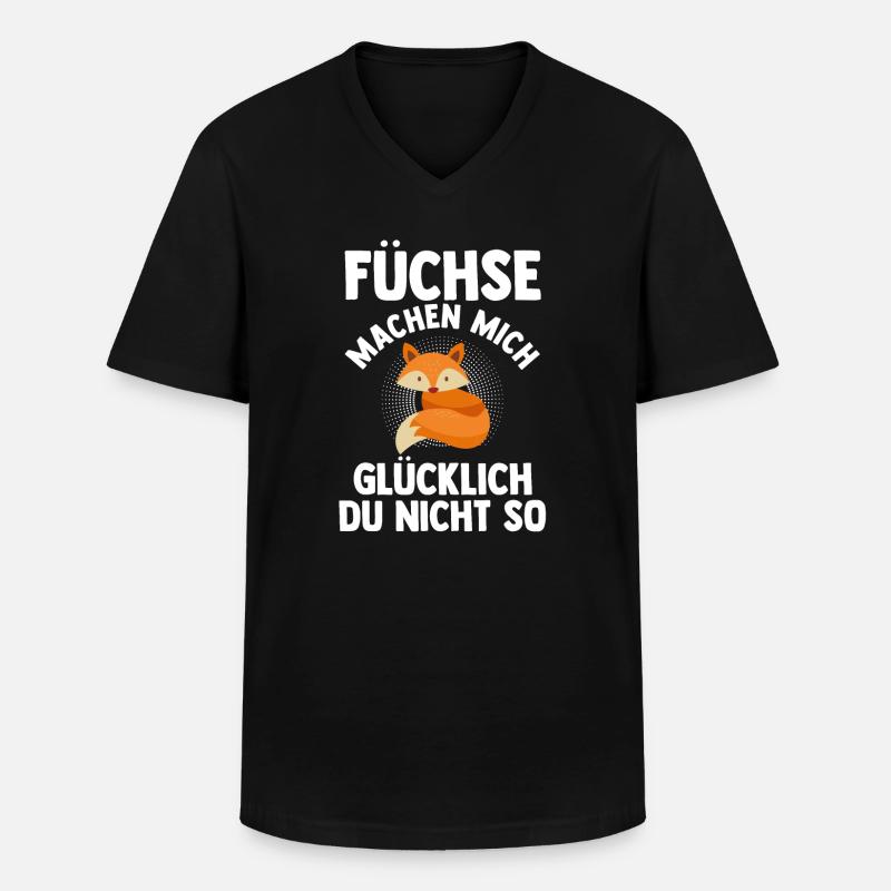 Fuchs Tier Fuchs Geschenk - Männer-T-Shirt mit V-Ausschnitt - Schwarz