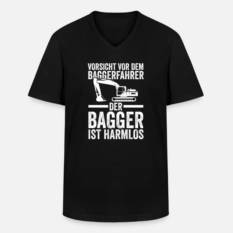 Bagger Fahrer Baggerfahrer Geschenk - Männer-T-Shirt mit V-Ausschnitt - Schwarz