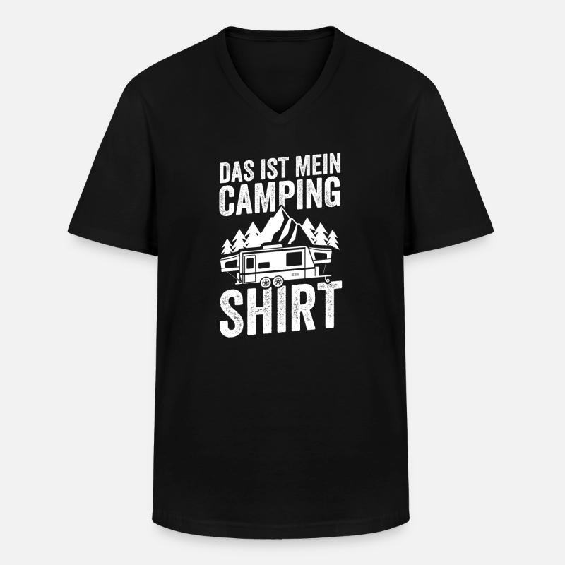Camping Camper Campingplatz Geschenk - Männer-T-Shirt mit V-Ausschnitt - Schwarz