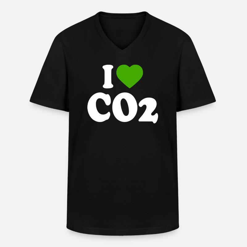 I love co2 - Männer-T-Shirt mit V-Ausschnitt - Schwarz
