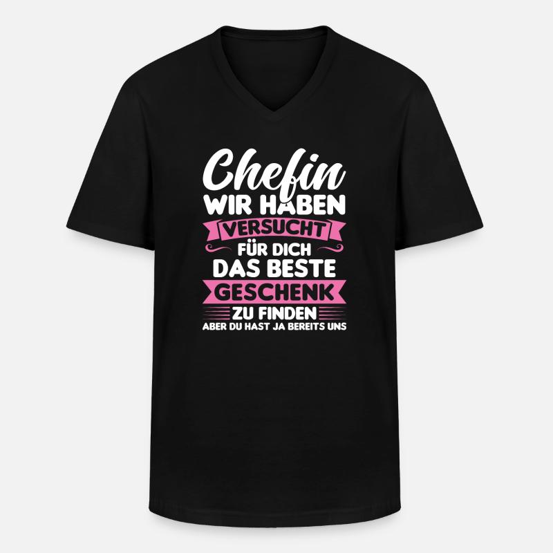 Chef Chefin Geschenk - Männer-T-Shirt mit V-Ausschnitt - Schwarz