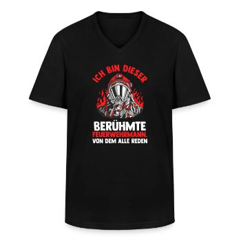 Feuerwehr Feuerwehrauto Feuerwehrmann Geschenk - Männer-T-Shirt mit V-Ausschnitt - Schwarz - Vorne - AI Model Male 178 dark (178cm)
