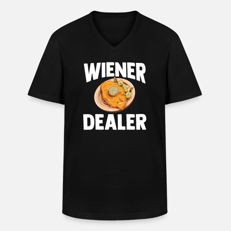 Schnitzel Wiener Schweineschnitzel Geschenk - Männer-T-Shirt mit V-Ausschnitt - Schwarz