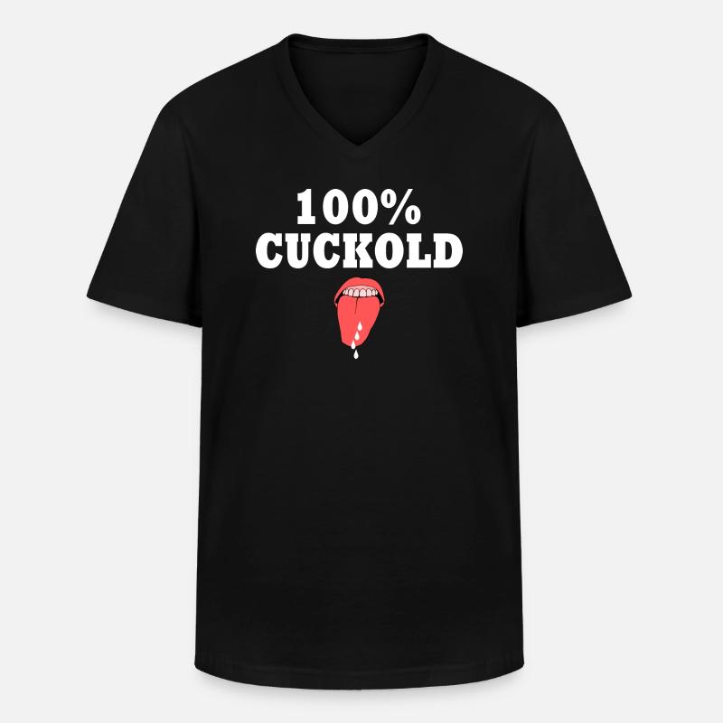 cuckold - Männer-T-Shirt mit V-Ausschnitt - Schwarz