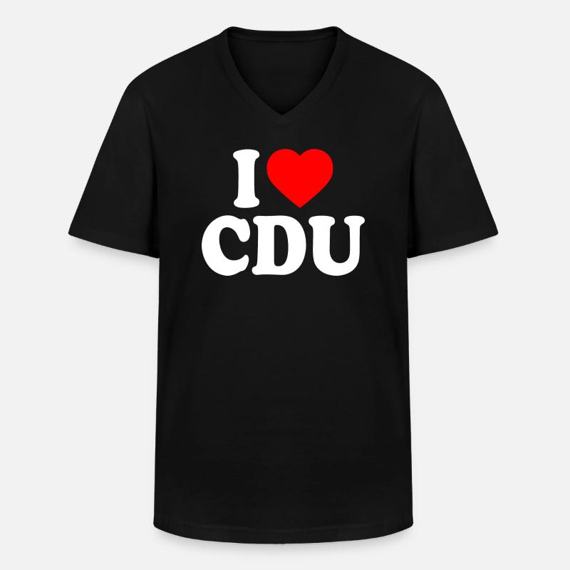 I love cdu - Männer-T-Shirt mit V-Ausschnitt - Schwarz