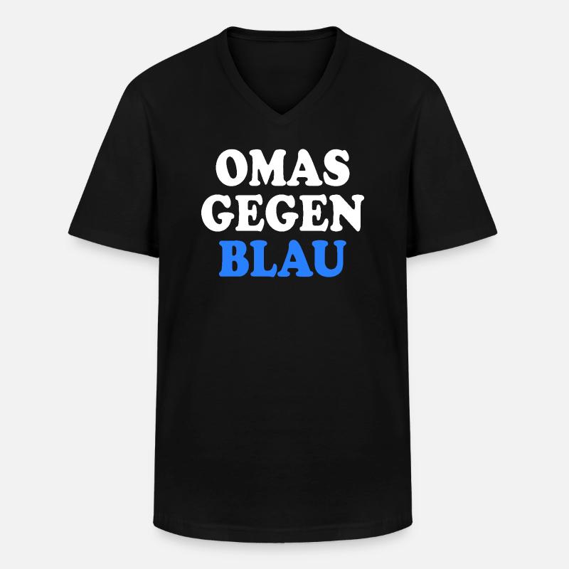 Omas gegen blau - Männer-T-Shirt mit V-Ausschnitt - Schwarz