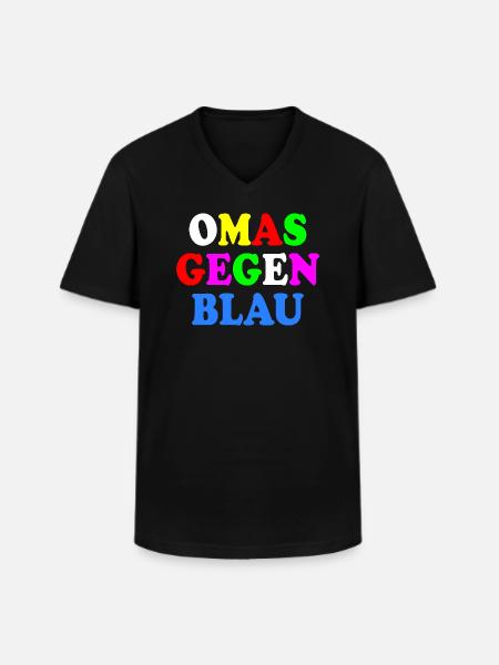 Omas gegen blau - Männer-T-Shirt mit V-Ausschnitt - Schwarz