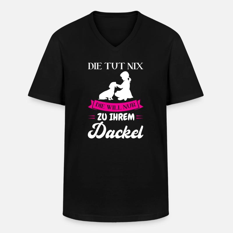 Dackel Hund Dackel Besitzer Geschenk - Männer-T-Shirt mit V-Ausschnitt - Schwarz