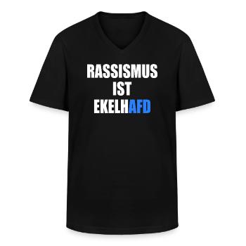 rassismus ist ekelhafd - Männer-T-Shirt mit V-Ausschnitt - Schwarz - Vorne - AI Model Male 178 dark (178cm)