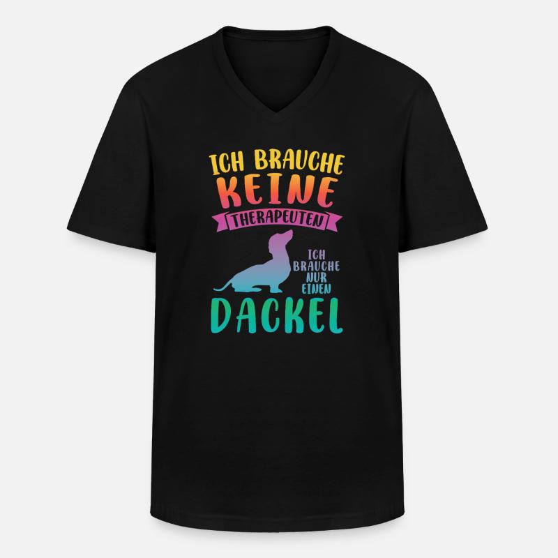 Dackel Hund Dackel Besitzer Geschenk - Männer-T-Shirt mit V-Ausschnitt - Schwarz