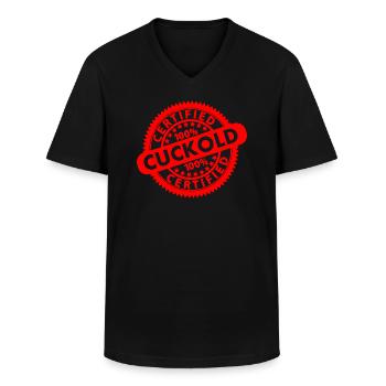 Cocu - T-shirt col V Homme - noir - Devant - AI Model Male 178 dark (178cm)