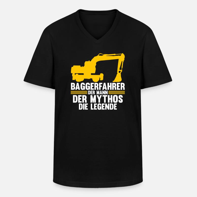Bagger Fahrer Bagger Bauen Geschenk - Männer-T-Shirt mit V-Ausschnitt - Schwarz