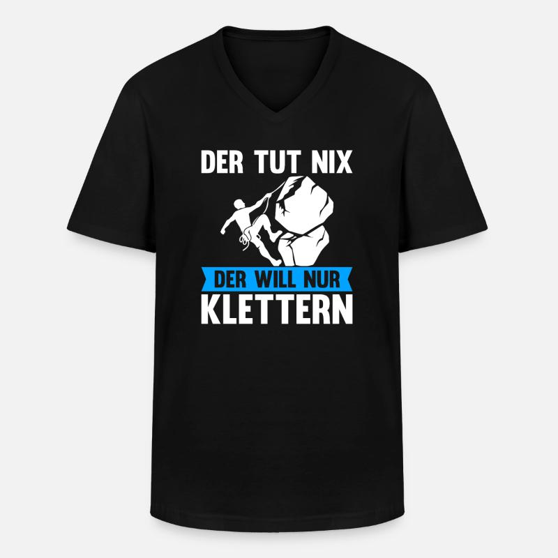 Berge Klettern Kletter Geschenk - Männer-T-Shirt mit V-Ausschnitt - Schwarz