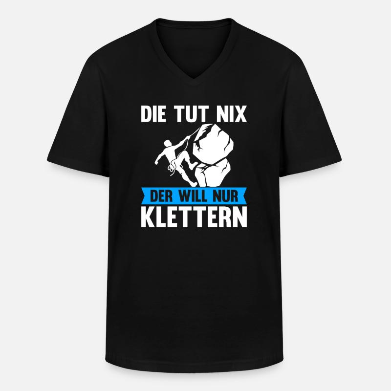 Berge Klettern Kletter Geschenk - Männer-T-Shirt mit V-Ausschnitt - Schwarz