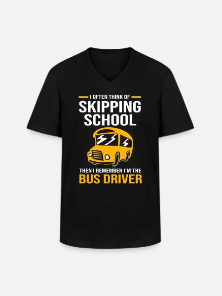 Schulbusfahrer Busfahrer Schulbus - Männer-T-Shirt mit V-Ausschnitt - Schwarz
