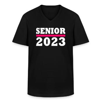 Senior 2023 - Männer-T-Shirt mit V-Ausschnitt - Schwarz - Vorne - AI Model Male 178 dark (178cm)
