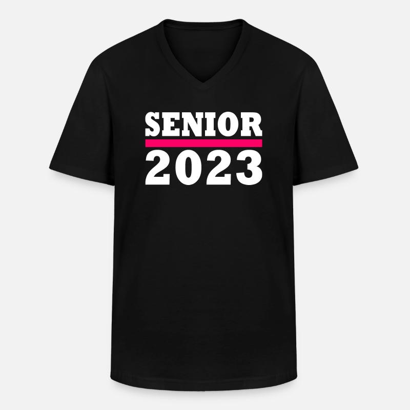 Senior 2023 - Männer-T-Shirt mit V-Ausschnitt - Schwarz