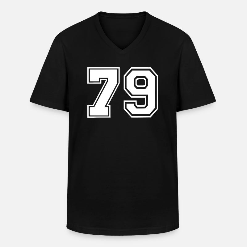 79 - Männer-T-Shirt mit V-Ausschnitt - Schwarz