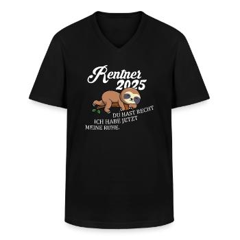 Rente Ruhestand Rentner Geschenk - Männer-T-Shirt mit V-Ausschnitt - Schwarz - Vorne - AI Model Male 178 dark (178cm)