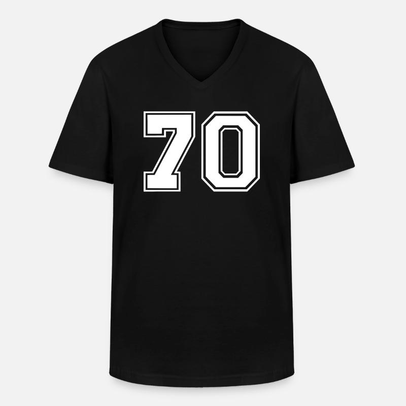 70 - T-shirt med V-ringning herr - svart