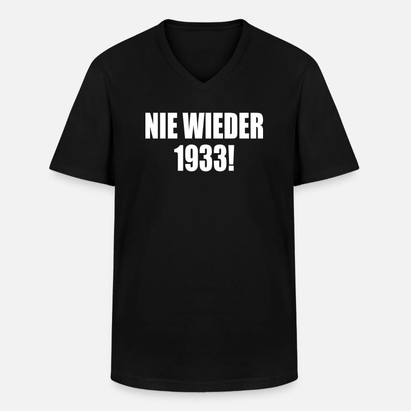 Never again 1933 - Men's V-Neck T-Shirt - black