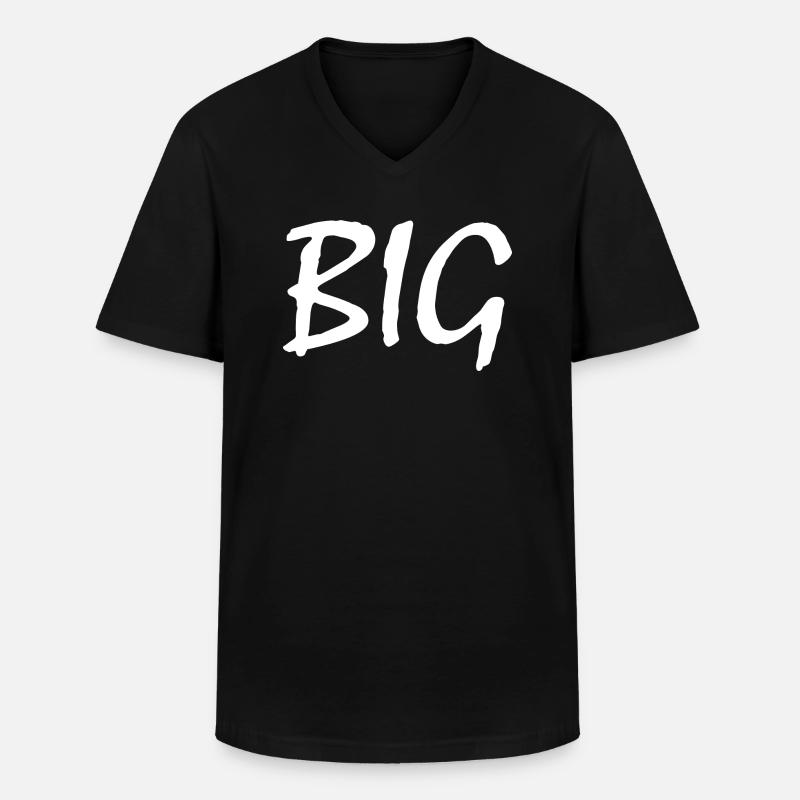 Big - Männer-T-Shirt mit V-Ausschnitt - Schwarz