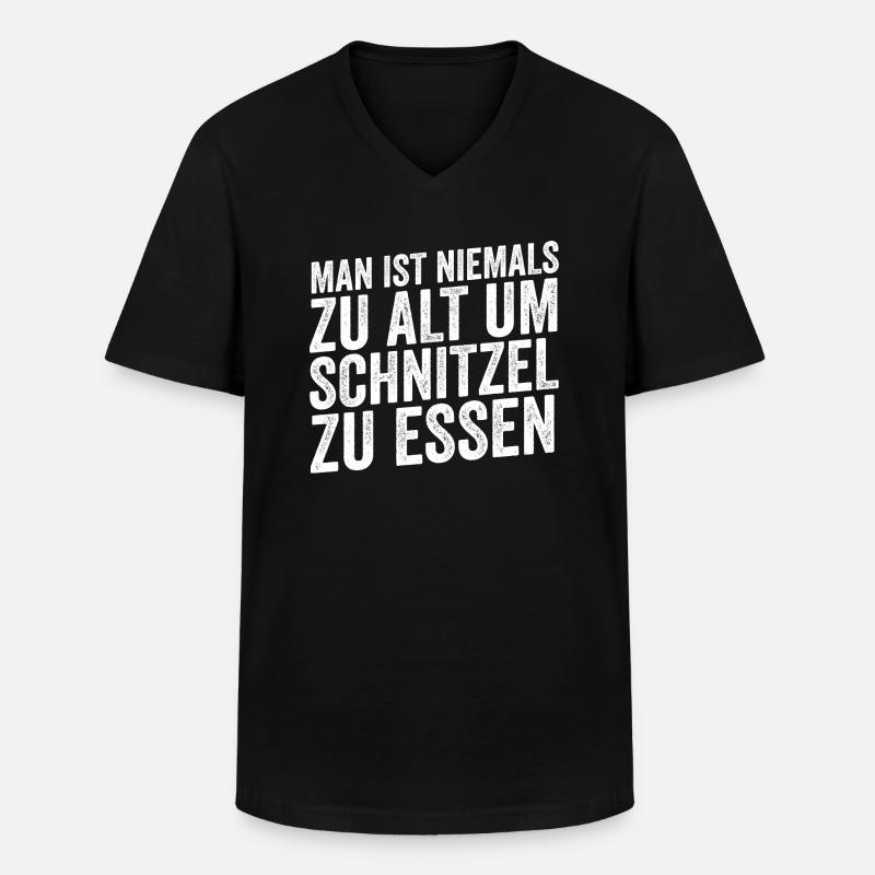 Schnitzel Wiener Schweineschnitzel Geschenk - Männer-T-Shirt mit V-Ausschnitt - Schwarz