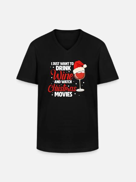 Wine Christmas - Men's V-Neck T-Shirt - black