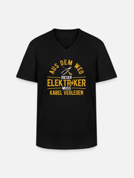 Elektriker Elektrik - Männer-T-Shirt mit V-Ausschnitt - Schwarz