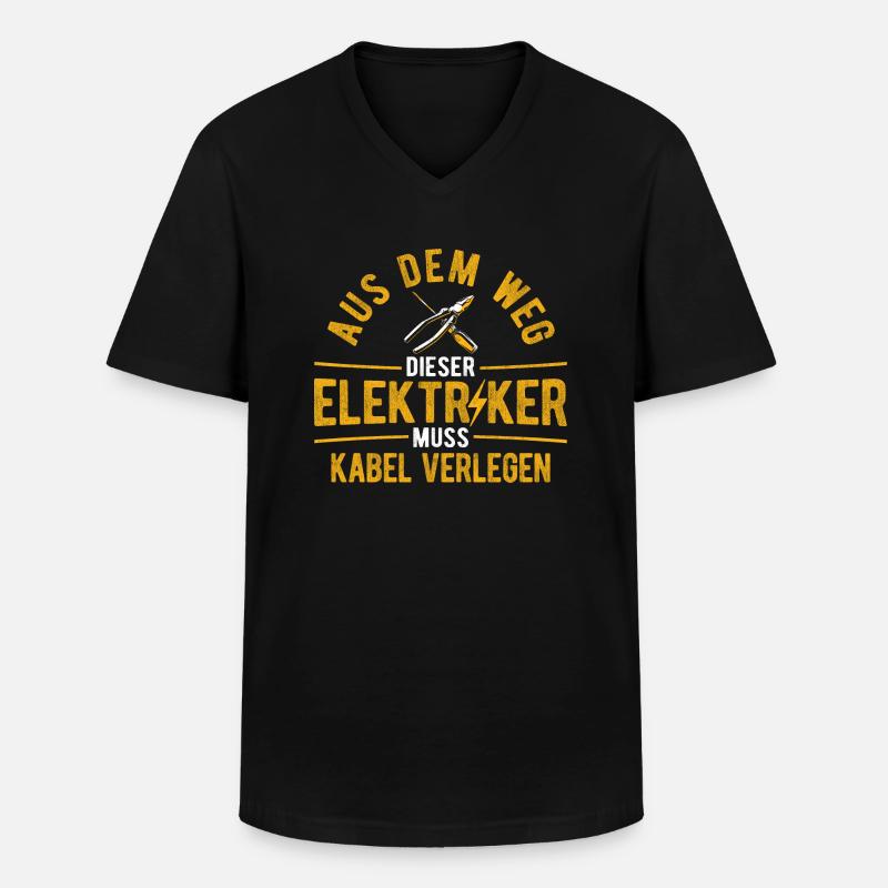 Elektriker Elektrik - Männer-T-Shirt mit V-Ausschnitt - Schwarz