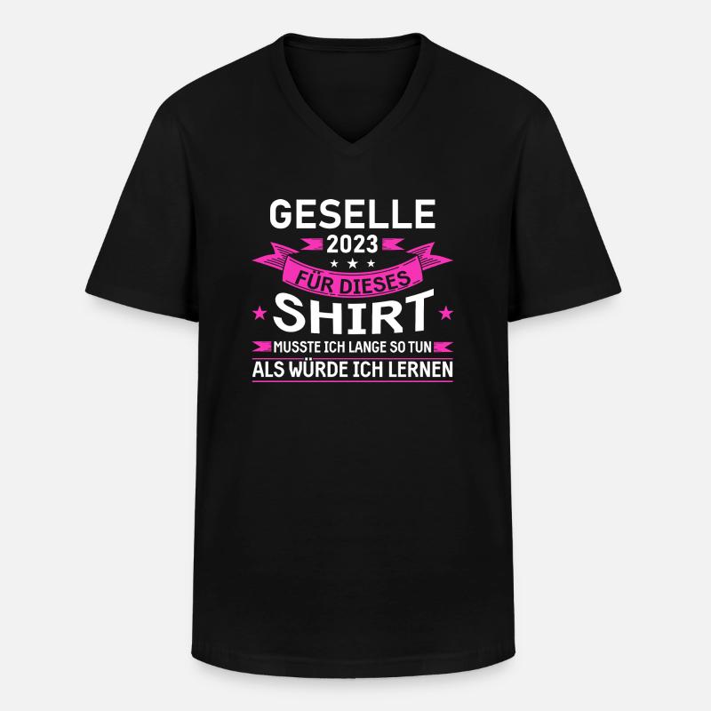 Gesellenbrief Geschenk - Männer-T-Shirt mit V-Ausschnitt - Schwarz