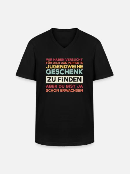 Jugendweihe Jugend Jugendfeier Geschenk - Männer-T-Shirt mit V-Ausschnitt - Schwarz