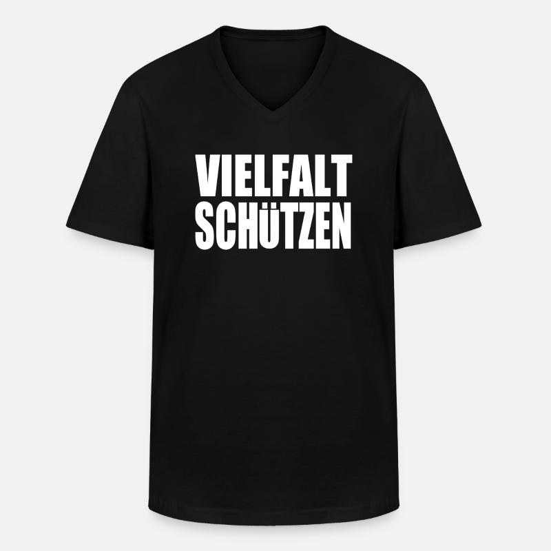 vielfalt schützen - Männer-T-Shirt mit V-Ausschnitt - Schwarz