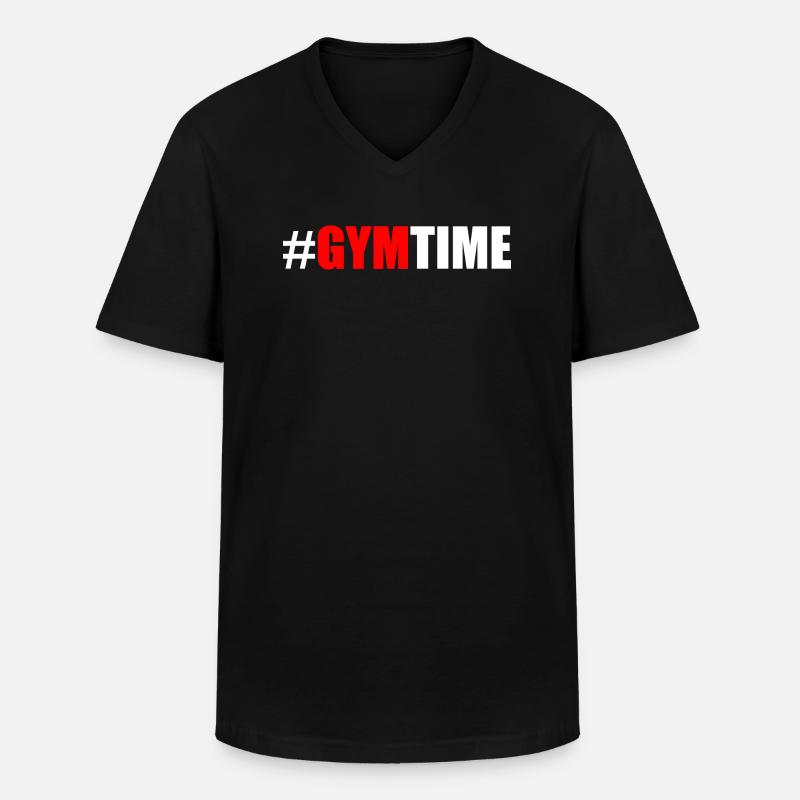 Gym - Männer-T-Shirt mit V-Ausschnitt - Schwarz