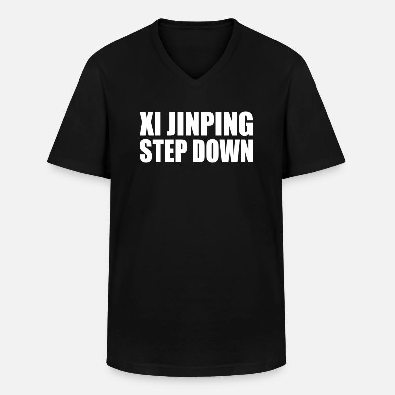 Xi jinping step down - Men's V-Neck T-Shirt - black