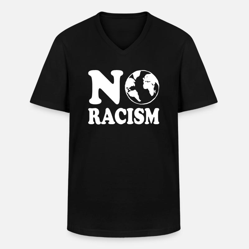 No racism - Männer-T-Shirt mit V-Ausschnitt - Schwarz