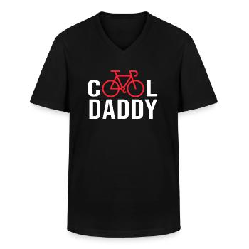 Vélo velo cool daddy sport fête des pères - T-shirt col V Homme - noir - Devant - AI Model Male 178 dark (178cm)