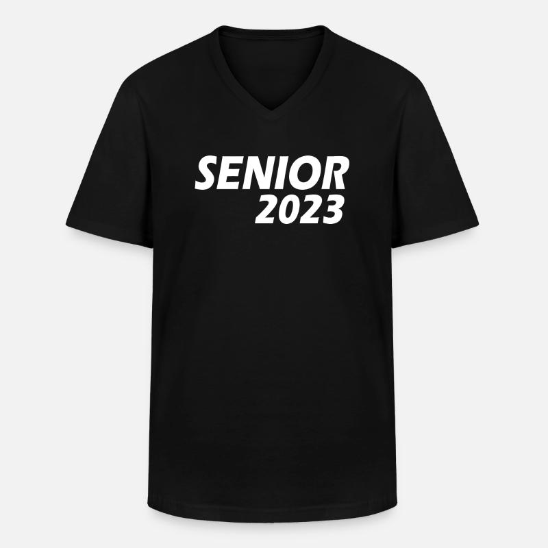 Senior 2023 - Männer-T-Shirt mit V-Ausschnitt - Schwarz
