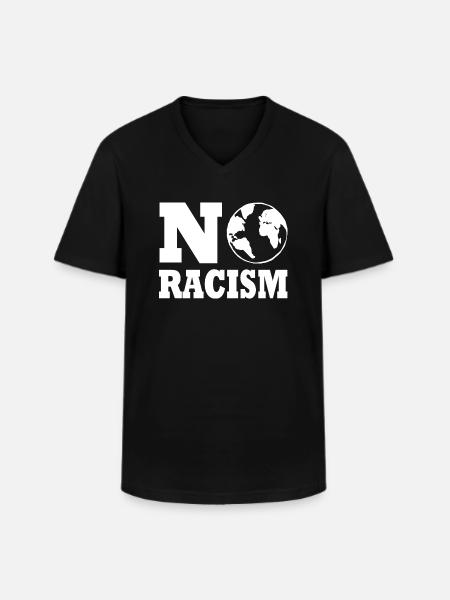 No racism - Men's V-Neck T-Shirt - black