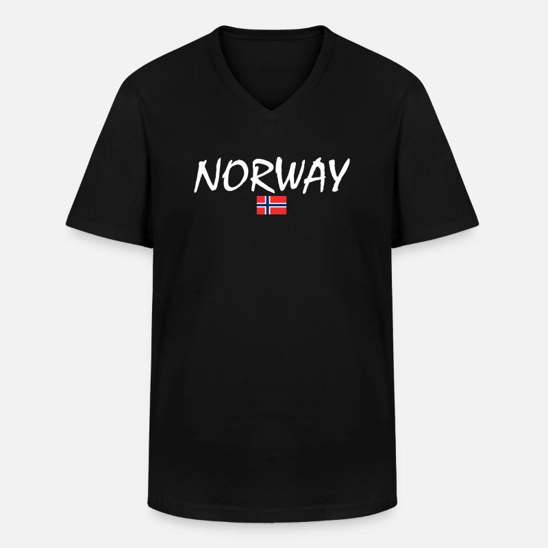 Norway - Männer-T-Shirt mit V-Ausschnitt - Schwarz