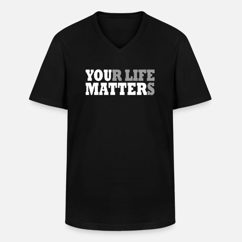 your life matters - Männer-T-Shirt mit V-Ausschnitt - Schwarz