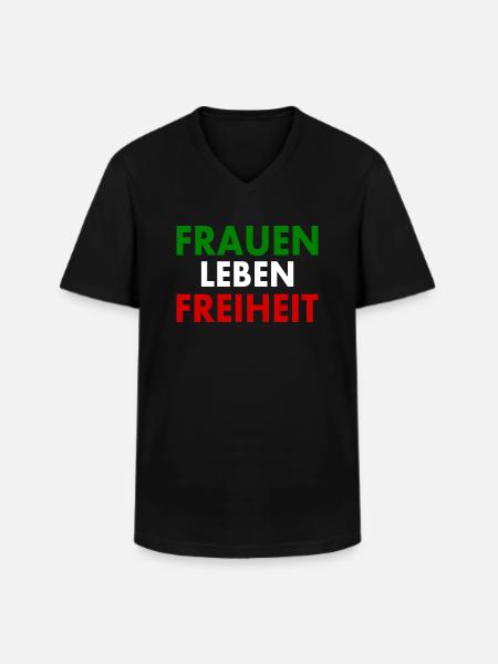 Frauen leben freiheit - Männer-T-Shirt mit V-Ausschnitt - Schwarz
