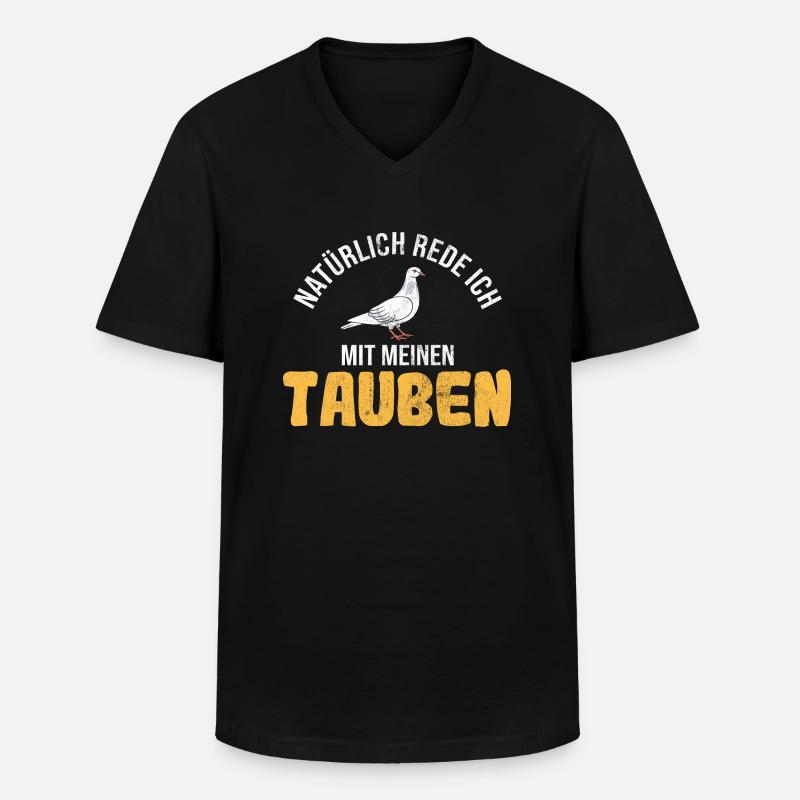 Taube Tauben Vogel - Männer-T-Shirt mit V-Ausschnitt - Schwarz