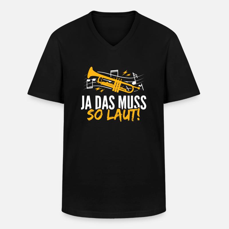 Posaune Geschenkidee - Männer-T-Shirt mit V-Ausschnitt - Schwarz